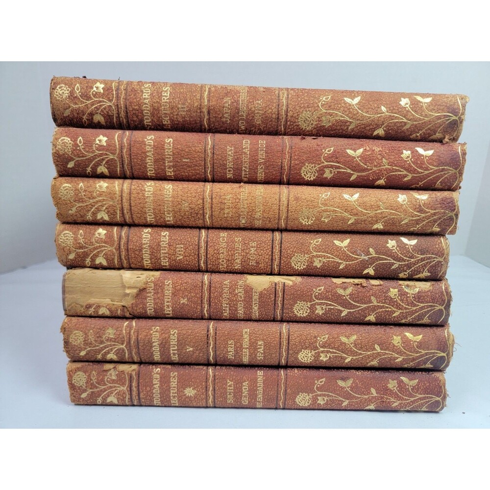 Antique 1911 John L Stoddard’s Lectures 7 Vol Revised Edition Illustrated Books